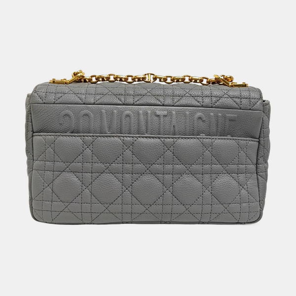 Dior Caro Medium Cannage Calfskin Gray