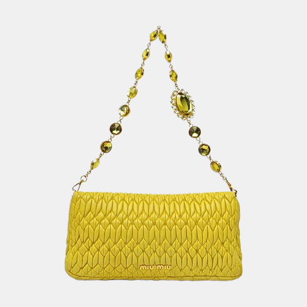 Crystal Quilted Lambskin Yellow