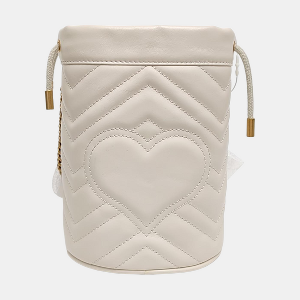 GG Marmont Mini Quilted Calfskin White