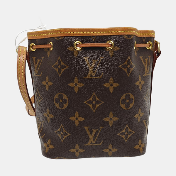 Authenticated pre-owned NÉONOÉ Nano Monogram Coated Canvas Brown - Bucket Bag at Looply