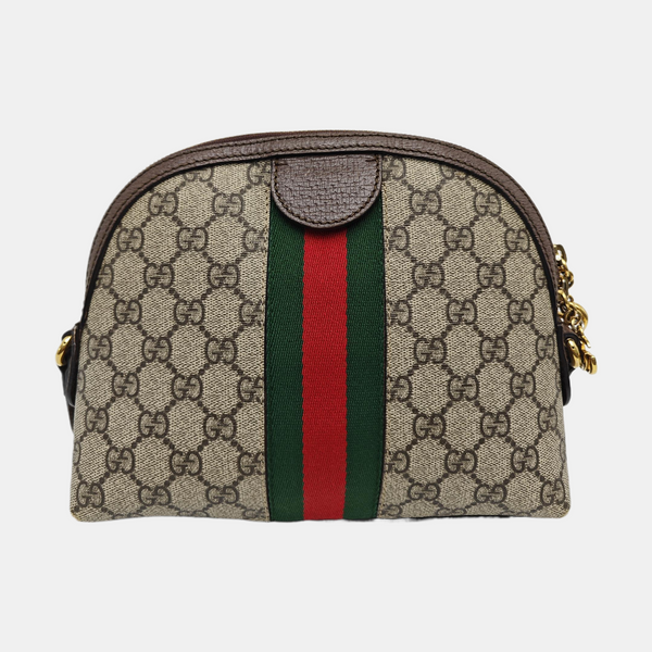Ophidia Small Monogram Coated Canvas Beige
