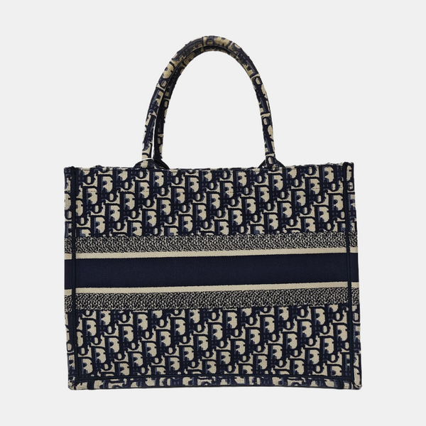 Book Tote Medium Oblique Canvas Blue