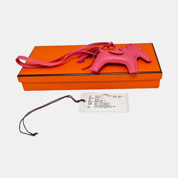 Leather Bag Charm Red