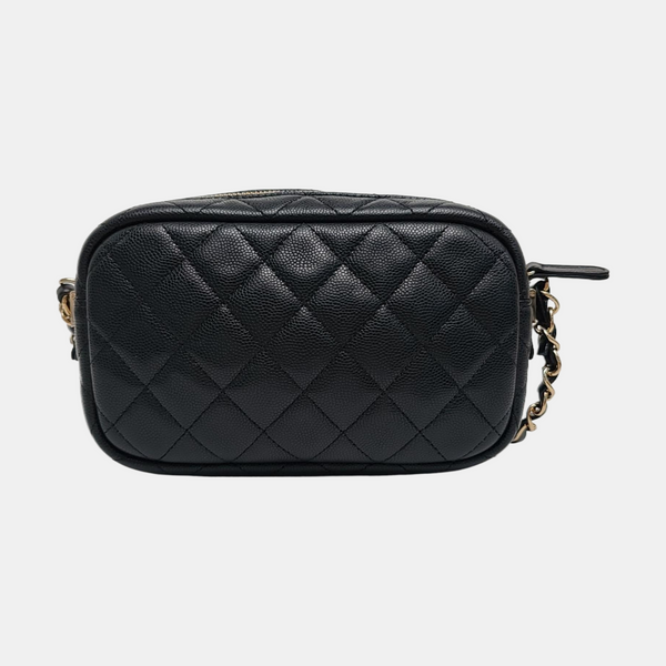Quilted Grained Calfskin Black