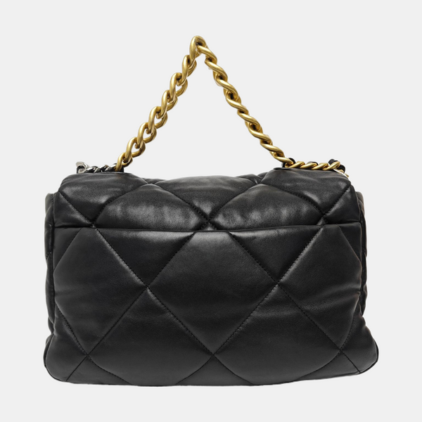 CHANEL 19 Large Quilted Lambskin Black