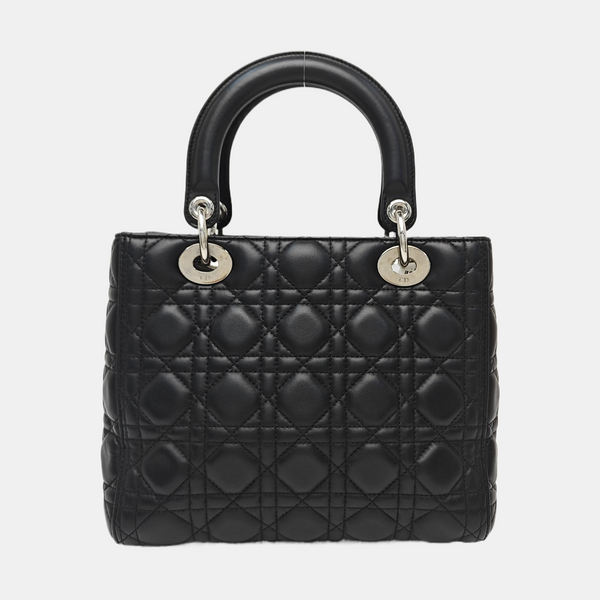 Lady Dior Medium Cannage Lambskin Black