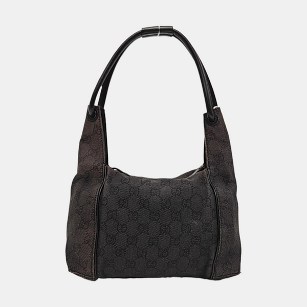 Monogram Denim Top Handle Bag Black