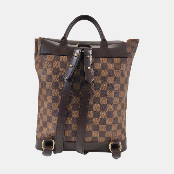 SOHO Damier Ebene Coated Canvas Brown
