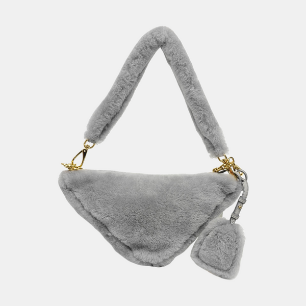 Sheepskin Shoulder Bag Gray