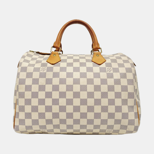 SPEEDY 30 Damier Azur Coated Canvas White