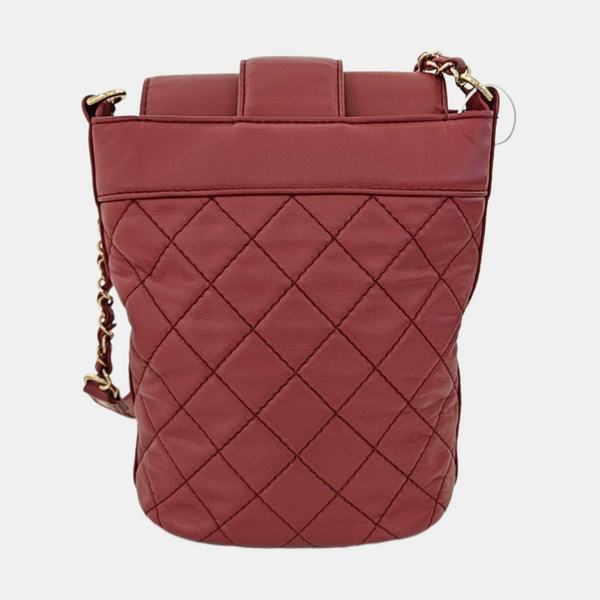 Quilted Calfskin Shoulder Bag Red