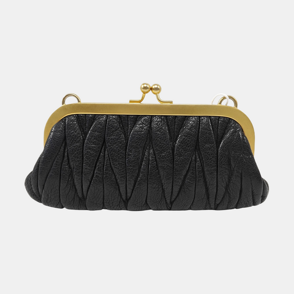 Quilted Calfskin Shoulder Bag Black