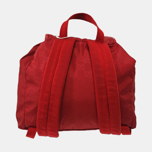 Monogram Nylon Backpack Red