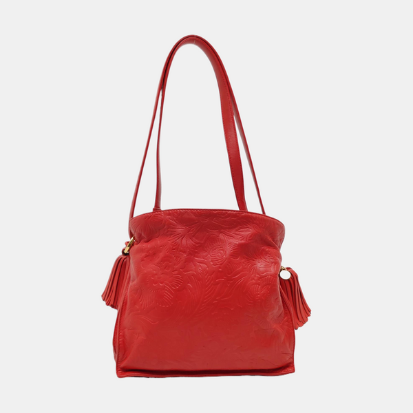 Authenticated pre-owned Flamenco Calfskin Red - Shoulder Bag at Looply
