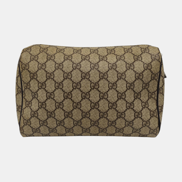 Monogram Coated Canvas Clutch Brown