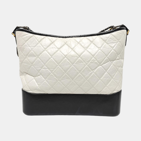 GABRIELLE Large Quilted Calfskin White