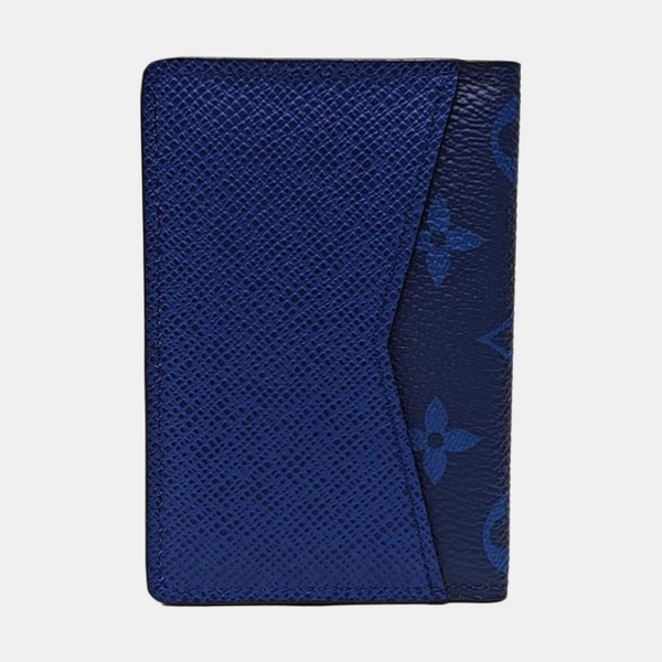 Monogram Coated Canvas Card Holder Mini Blue