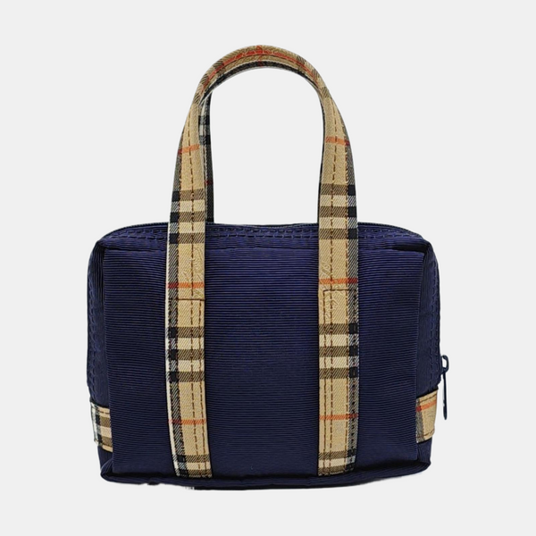 Fabric Top Handle Bag Blue