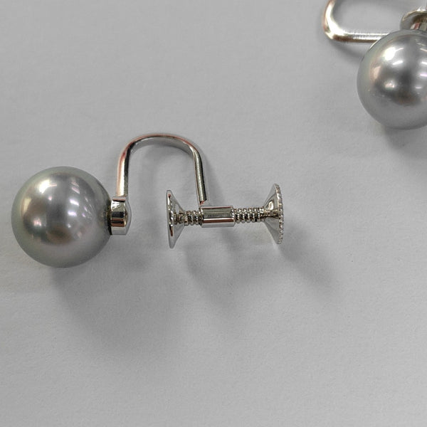 Pearl Blue Clip On Earrings