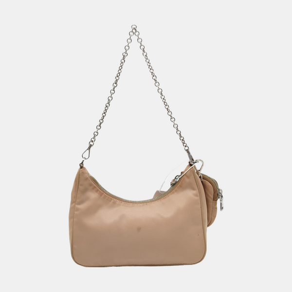 Authenticated pre-owned Re-Edition2005 Nylon Beige - Shoulder Bag at Looply