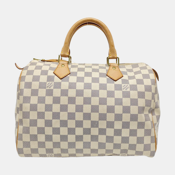 SPEEDY 30 Damier Azur Coated Canvas White