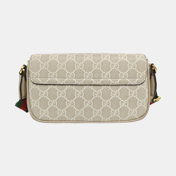 Ophidia Small Monogram Coated Canvas Beige