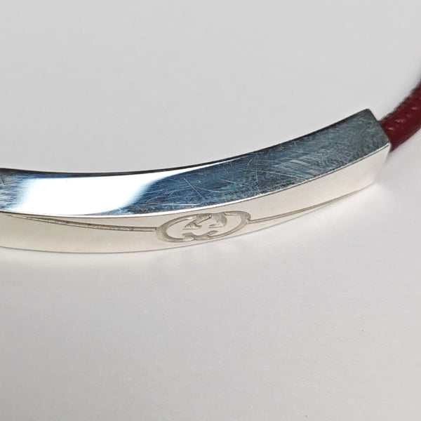 Leather Silver Bangle