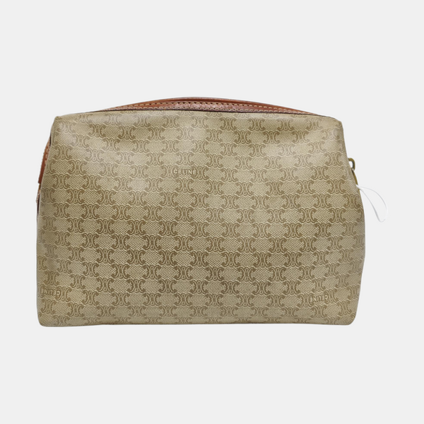 Coated Canvas Clutch Beige