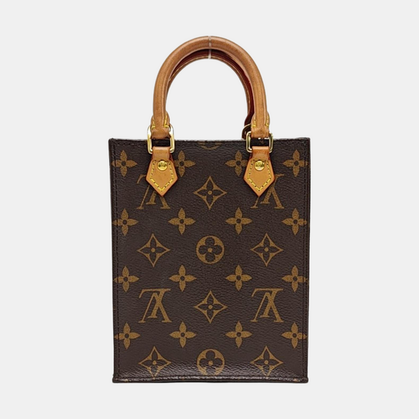 SAC PLAT Mini Monogram Coated Canvas Brown