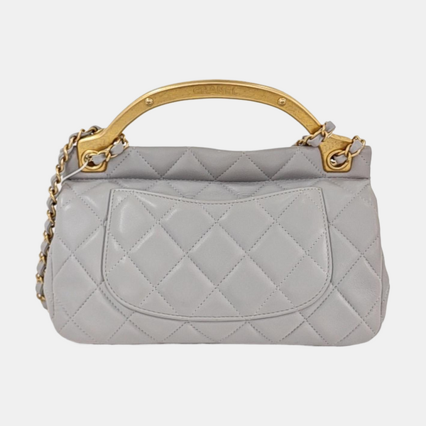 Small Quilted Lambskin Gray