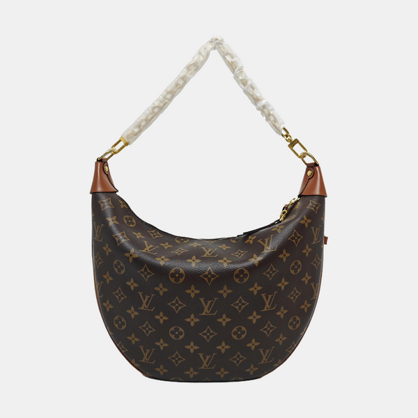 LOOP HOBO Monogram Coated Canvas Brown