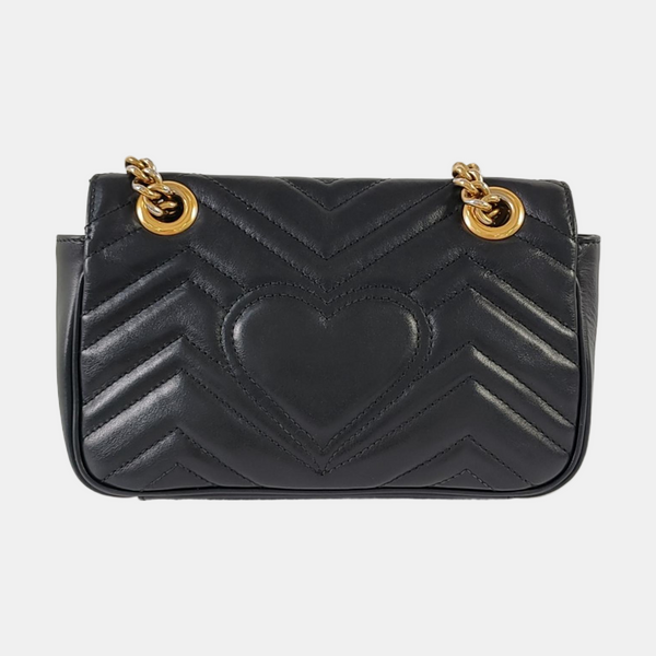 GG Marmont Small Quilted Calfskin Black