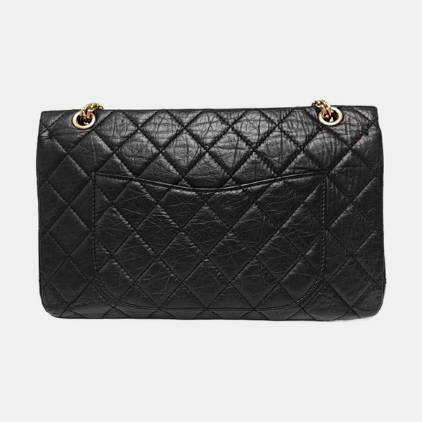 2.55 Maxi Quilted Waxed Cafskin Black