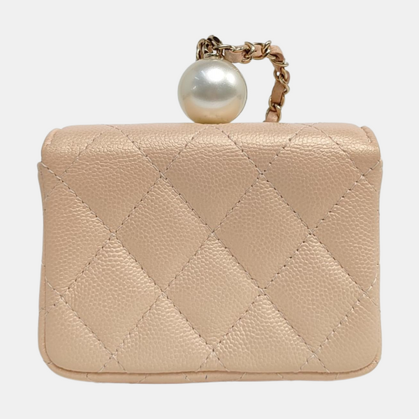 Small Quilted Grained Calfskin Pink