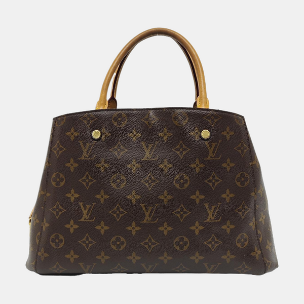 MONTAIGNE MM Monogram Coated Canvas Brown