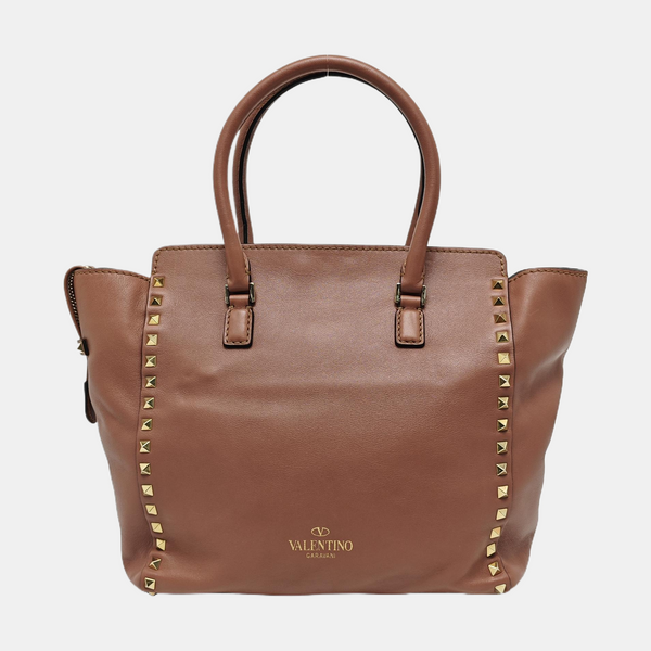 Rockstud Calfskin Beige