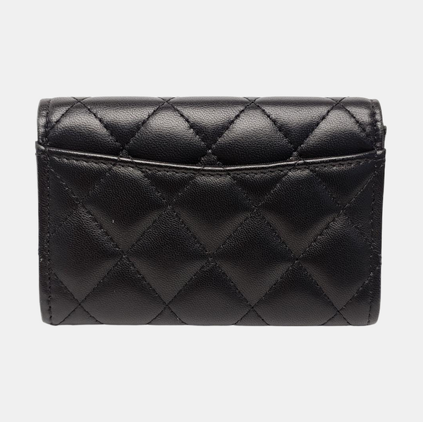 Quilted Lambskin Wallet Black