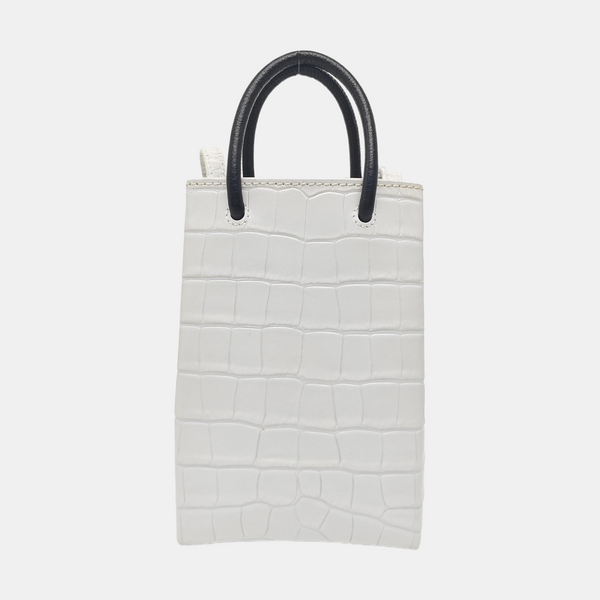 Shopping Bag Small Calfskin White