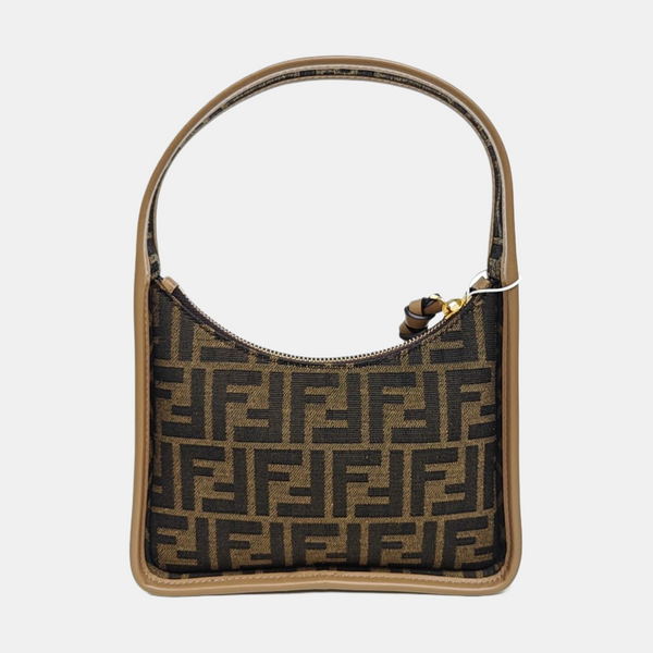 Fabric Top Handle Bag Brown