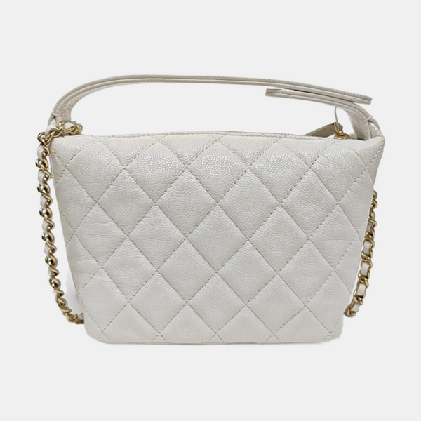 Quilted Grained Calfskin White