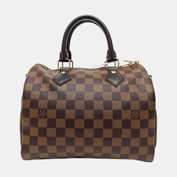 SPEEDY 25 Damier Ebene Coated Canvas Brown