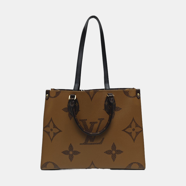Authenticated pre-owned ONTHEGO MM Monogram Coated Canvas Brown - Tote Bag at Looply