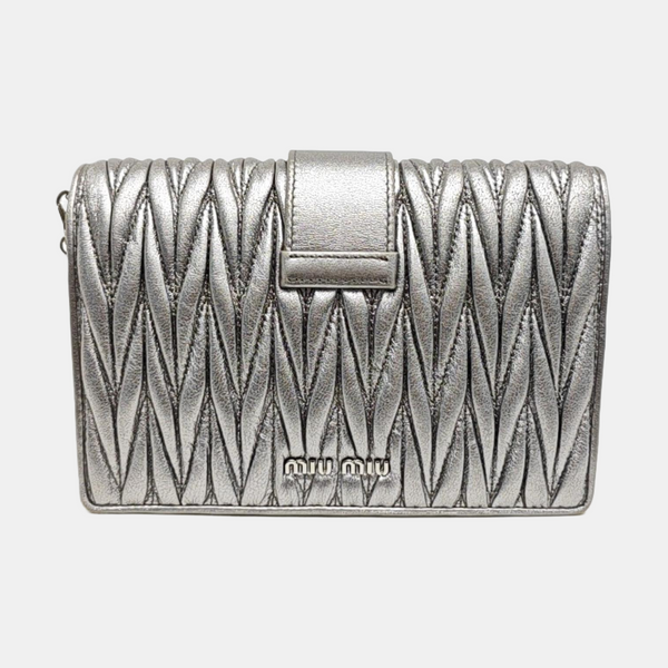 Matelassé Quilted Lambskin Silver