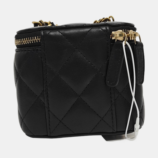 Authenticated pre-owned VANITY CASE Small Quilted Lambskin Black - Shoulder Bag at Looply