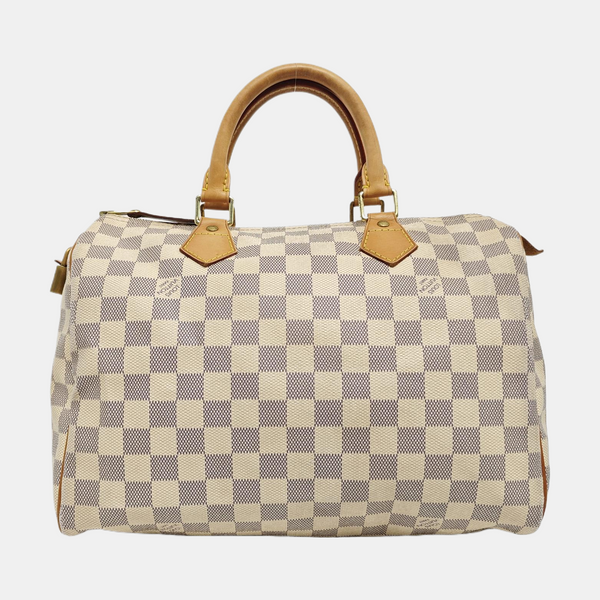 SPEEDY 30 Monogram Coated Canvas White