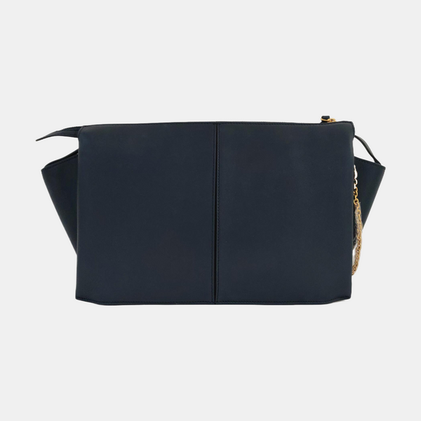 Authenticated pre-owned TRI FOLD Calfskin Blue - Shoulder Bag at Looply
