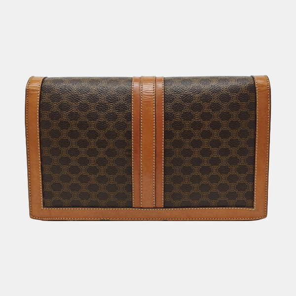 Coated Canvas Shoulder Bag Brown