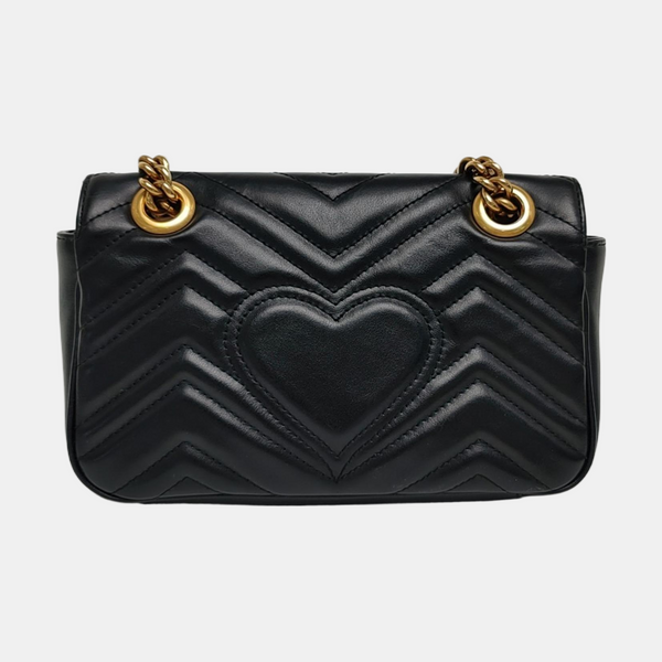 GG Marmont Small Quilted Calfskin Black