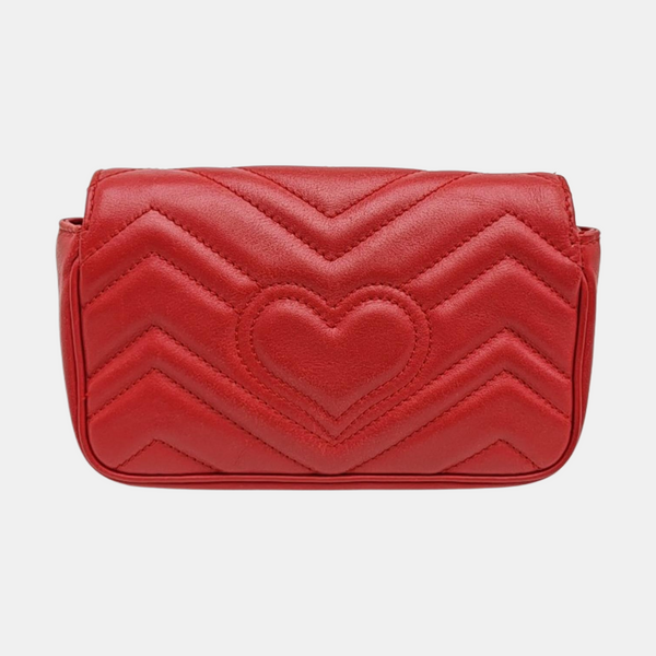 GG Marmont Mini Quilted Calfskin Red
