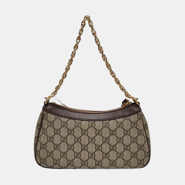 Ophidia Small Monogram Coated Canvas Beige